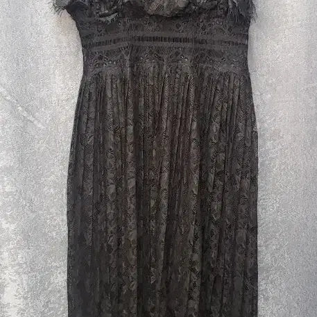 [BUNJANG] ZARA Lace Ruffle Maxi Long Dress (XS) / [ZARA/자라] 레이스 러플 맥시 블랙 롱 원피스 (XS)