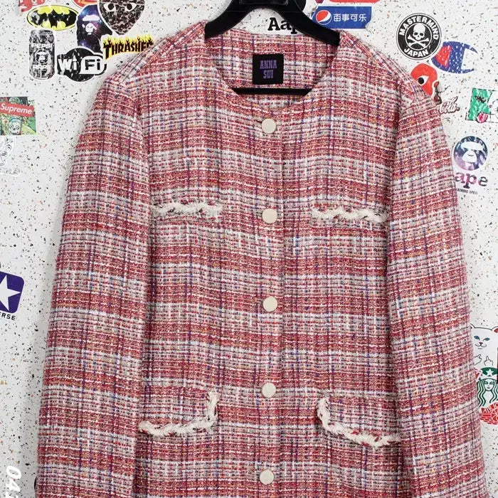 [BUNJANG] Anna Sui Pink Tweed Coat Women&