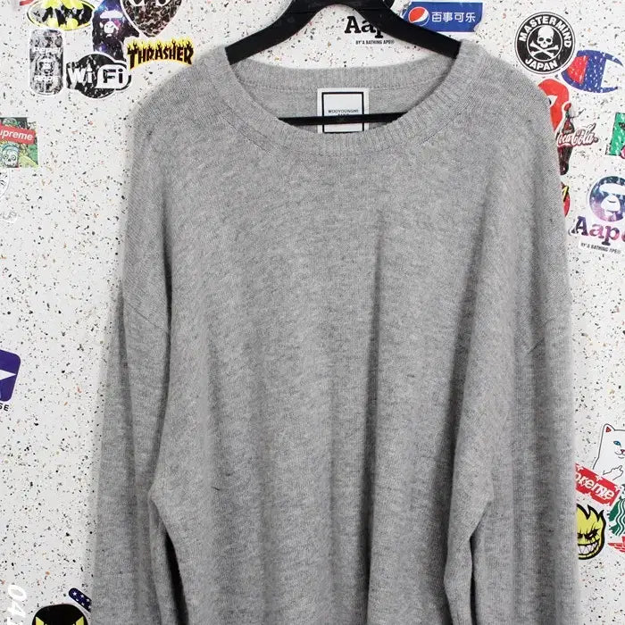 [BUNJANG] Wooyoungmi Gray Round Knit Sweater / 남성50/ 우영미 그레이 라운드 니트