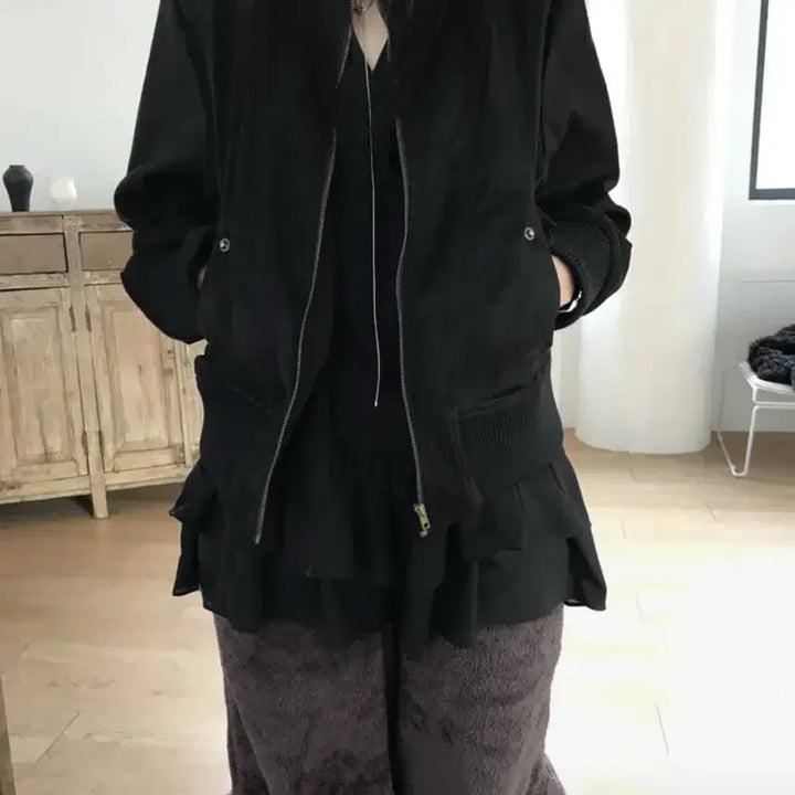 [BUNJANG] TUPTTE Suede Jacket Black / 튜프티 스웨이드 자켓 블랙