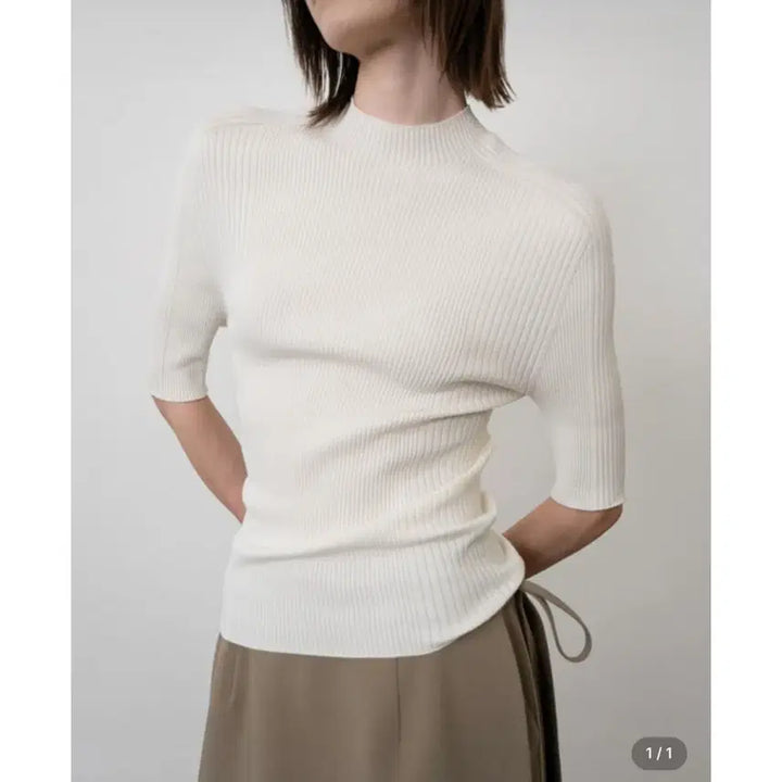 [BUNJANG] Tobeed El Hole Garment Ribbed Knit Top - Ivory, M / 토브드 엘 홀가먼트 골지 니트탑- 아이보리,M
