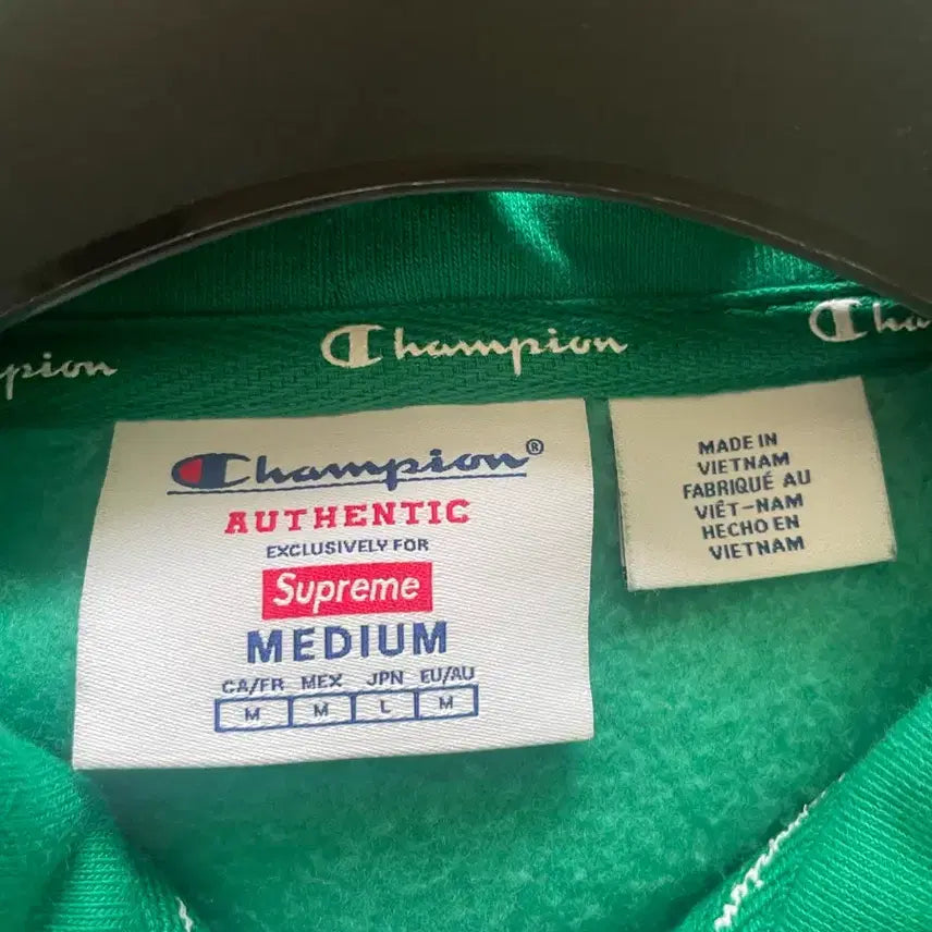 [BUNJANG] Supreme Champion Zip-Up Hooded Sweatshirt Green M / 슈프림 x 챔피온 집업 후드 스웨트셔츠 그린 M