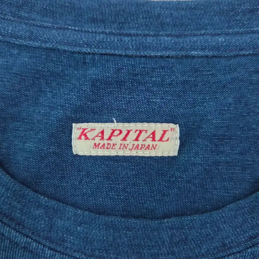 [BUNJANG] KAPITAL Harley Davidson Indigo Pocket T-Shirt / [4] 캐피탈 할리데이비슨 천축 반팔 티셔츠