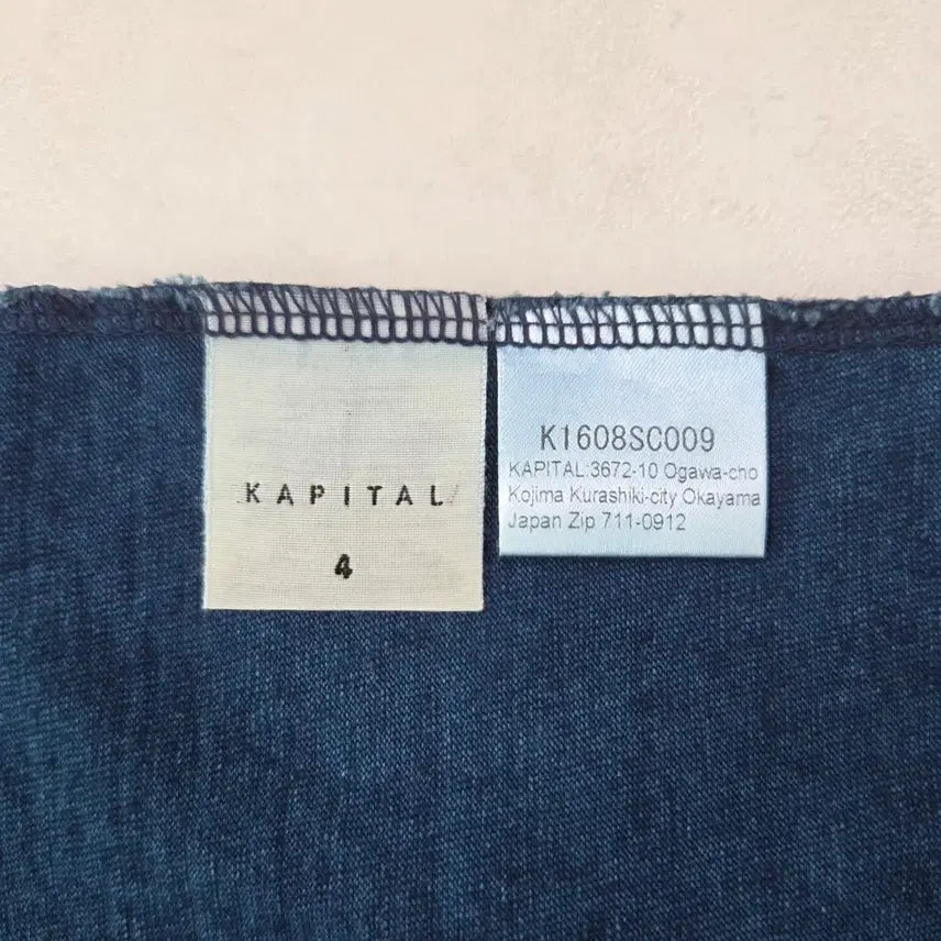 [BUNJANG] KAPITAL Harley Davidson Indigo Pocket T-Shirt / [4] 캐피탈 할리데이비슨 천축 반팔 티셔츠