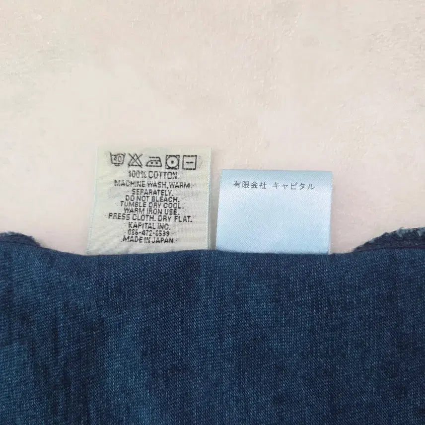[BUNJANG] KAPITAL Harley Davidson Indigo Pocket T-Shirt / [4] 캐피탈 할리데이비슨 천축 반팔 티셔츠