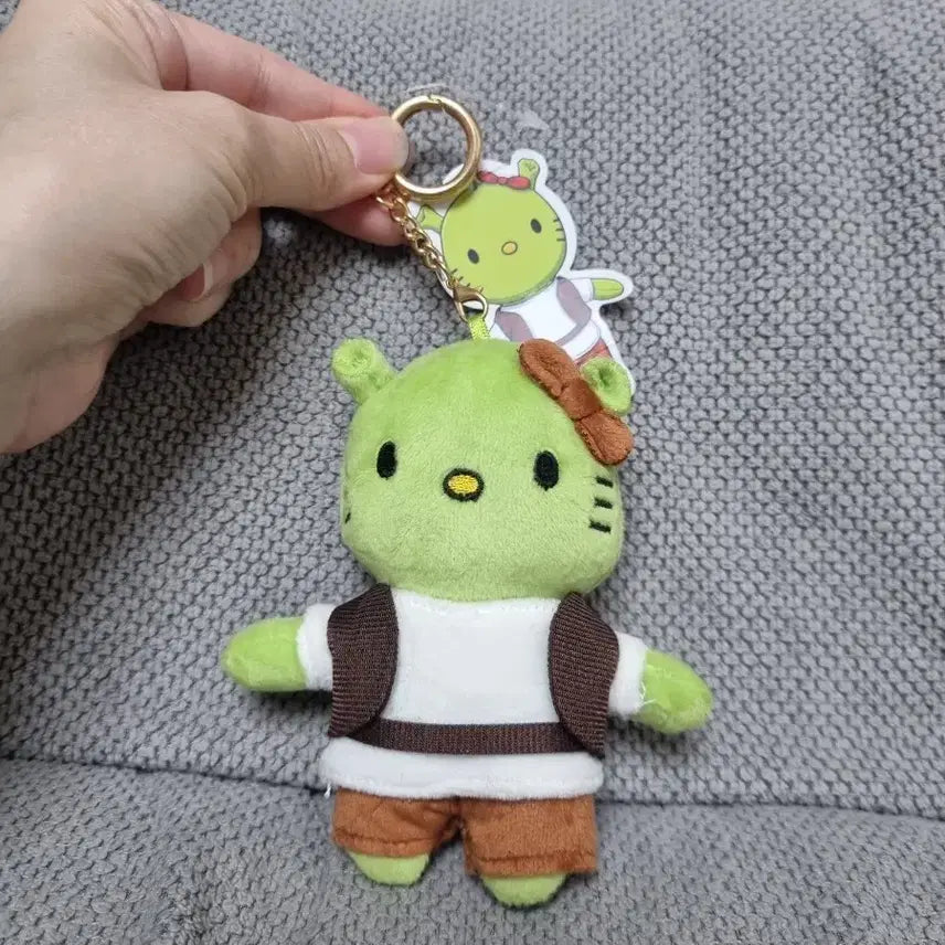 [BUNJANG] Hello Kitty Shrek Collaboration Doll Keychain / 헬로키티 슈렉 콜라보 인형 키링 슈렉키티