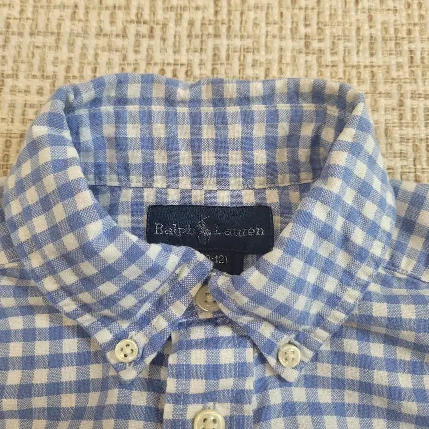 [BUNJANG] Ralph Lauren Kids Blue Check Polo Shirt / 랄프로렌 셔츠 M(10-12) 블루 체크폴로