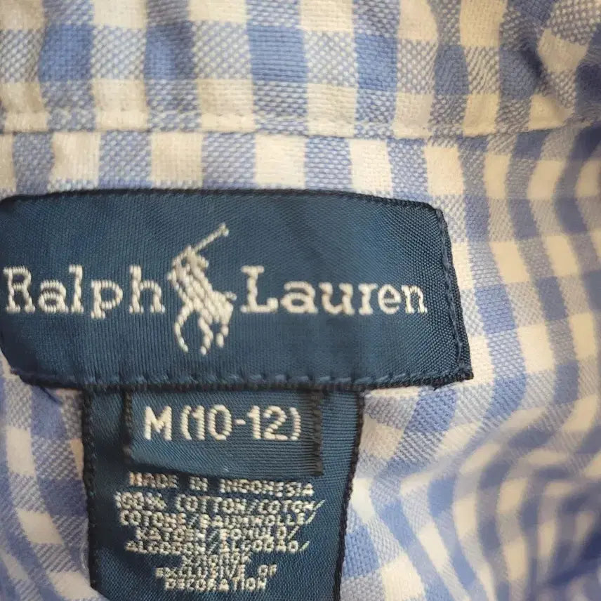 [BUNJANG] Ralph Lauren Kids Blue Check Polo Shirt / 랄프로렌 셔츠 M(10-12) 블루 체크폴로