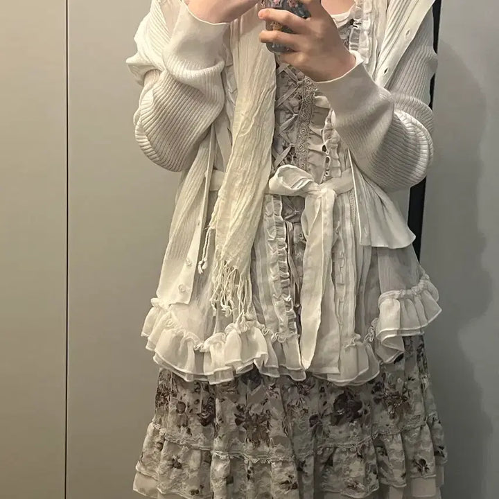 [BUNJANG] Axis Pop Dress Set / 엑시즈팜 원피스+ 리즈리사 베스트 가디건 총4set