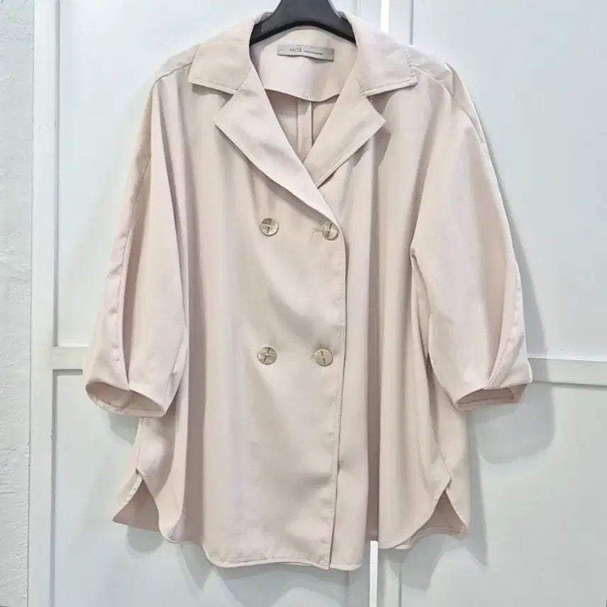 [BUNJANG] MOE Double-Breasted Short Sleeve Jacket / 모에(MOE) 반소매 더블 자켓