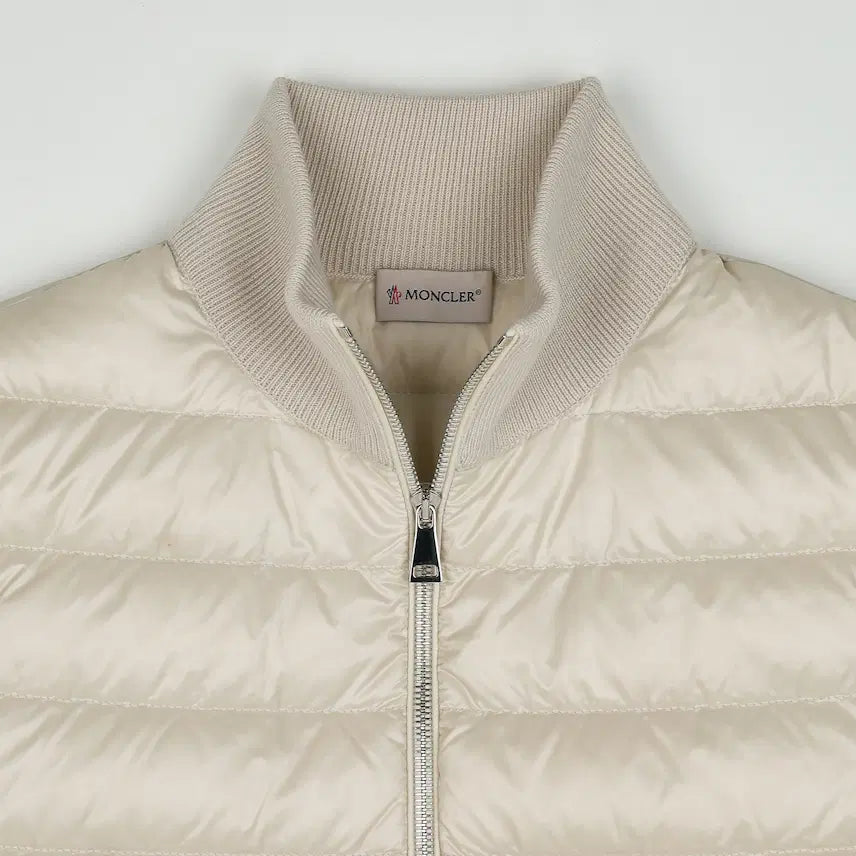 [BUNJANG] Moncler Wool Down Padded Cardigan White Ivory / (W) 몽클레르 패딩 울 가디건