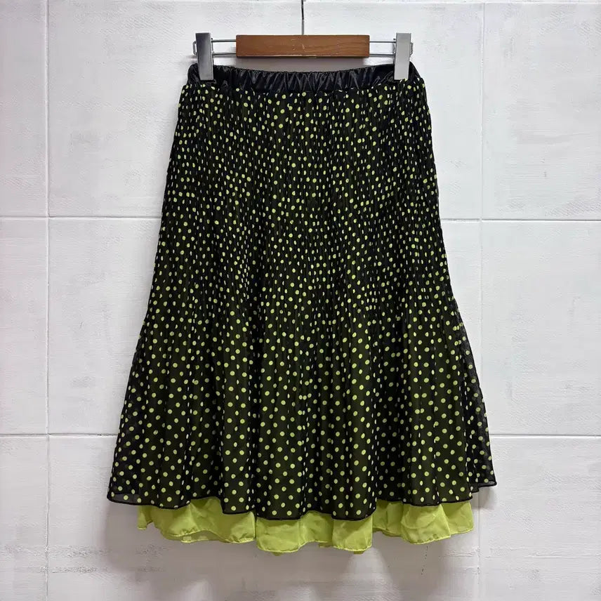[BUNJANG] JPN Dot Layered Pleated Y2K Skirt / 도트 레이어드 플리츠 키치 Y2K 스커트 JPN