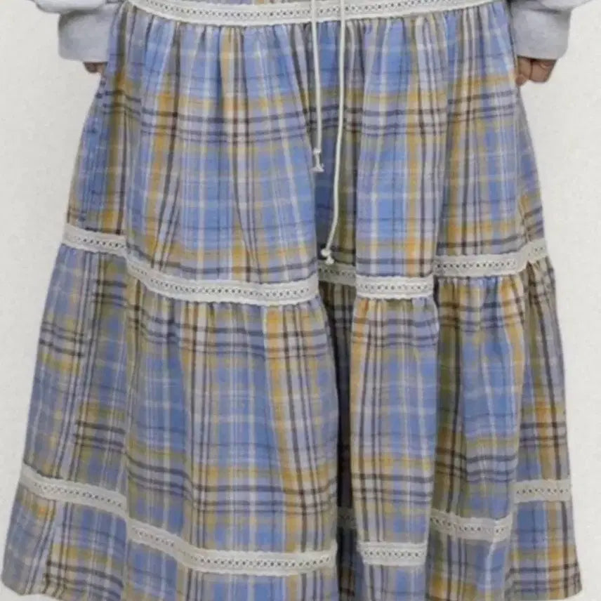 [BUNJANG] Mori Girl Check Long Skirt (New) / 모리걸 체크 롱스커트 (새상품)