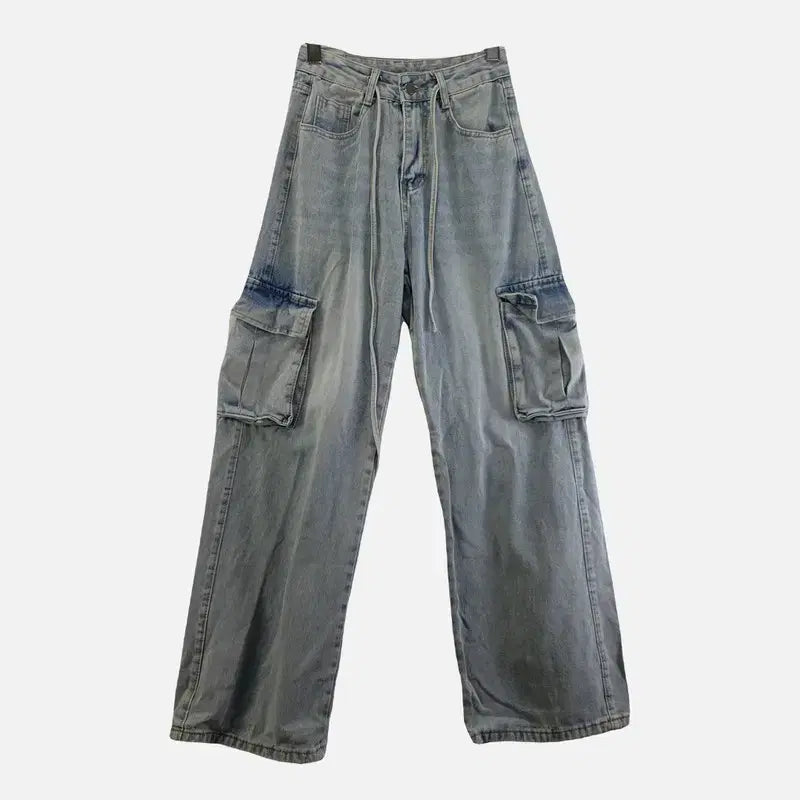 [BUNJANG] Unbranded Wide Cargo Jeans Light Blue / 여자S 와이드 카고 청바지 라이트 블루 M6886
