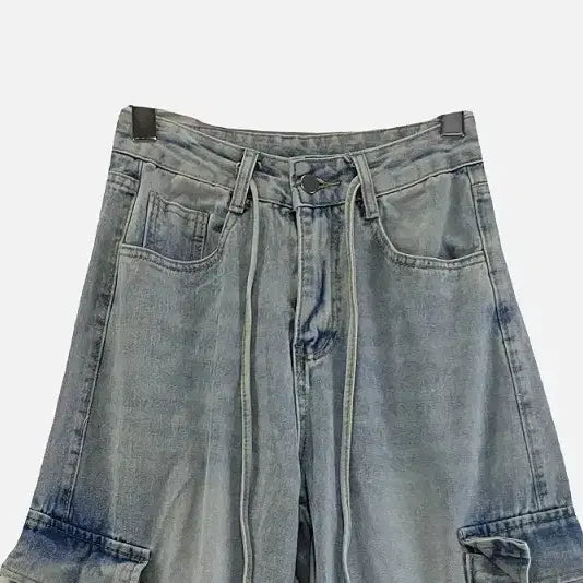 [BUNJANG] Unbranded Wide Cargo Jeans Light Blue / 여자S 와이드 카고 청바지 라이트 블루 M6886