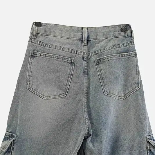 [BUNJANG] Unbranded Wide Cargo Jeans Light Blue / 여자S 와이드 카고 청바지 라이트 블루 M6886