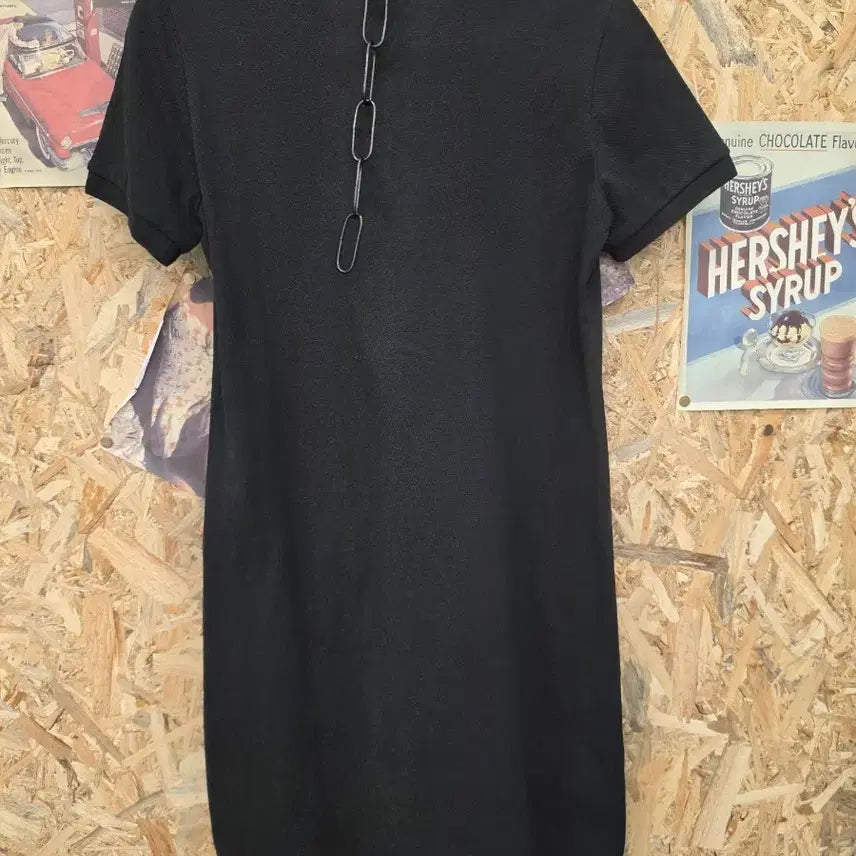 [BUNJANG] Lacoste Black Pique Short-Sleeve Midi Dress (Size 36) / 라코스테 피케 블랙 반팔 원피스 36