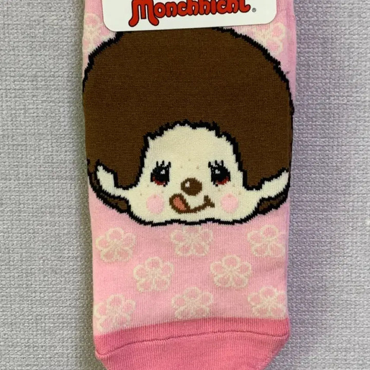 [BUNJANG] Monchhichi Pink Floral Socks / 몬치치양말 새상품