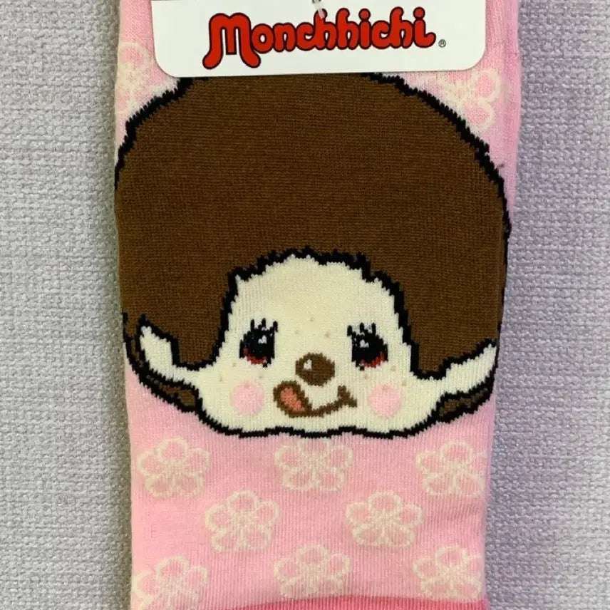 [BUNJANG] Monchhichi Pink Floral Socks / 몬치치양말 새상품