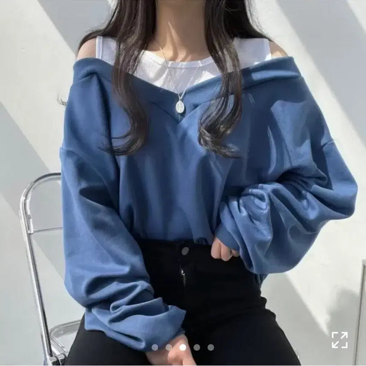 [BUNJANG] Off-the-Shoulder Sweatshirt / 오프숄더 맨투맨
