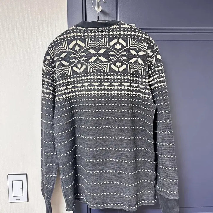 [SOLD OUT] RRL 블랙 네이티브 자카드 헨리넥 M