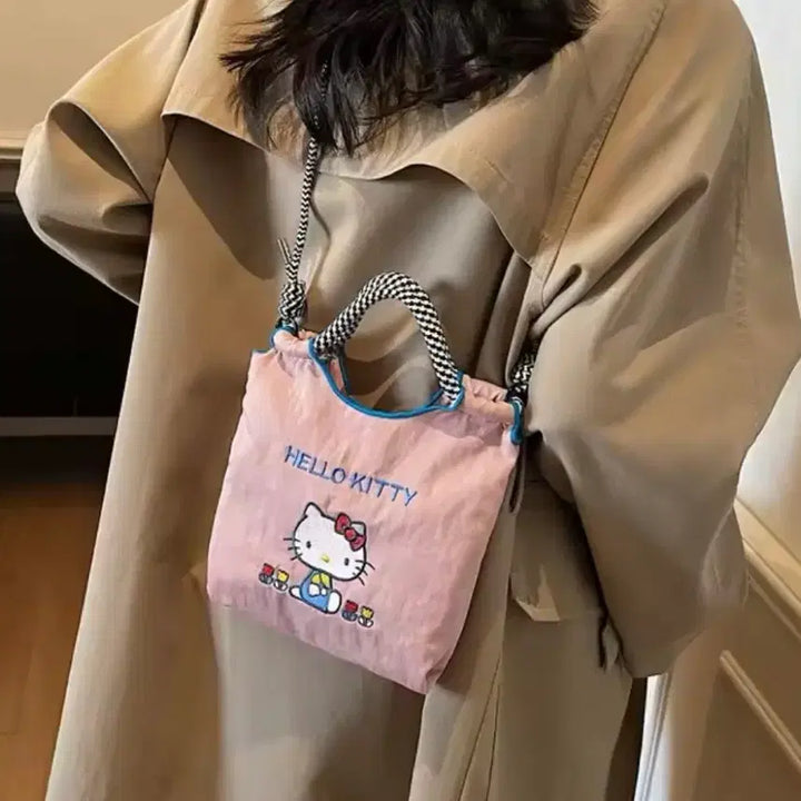 [BUNJANG] Hello Kitty Nylon Lightweight Tote/Shoulder/Cross Bag / 새상품)헬로키티 나일론 경량 토트&amp;숄더&amp;크로스백