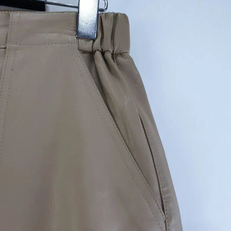 [BUNJANG] Leather Pants Brown / 여자66-91 가죽 바지 브라운 M6894