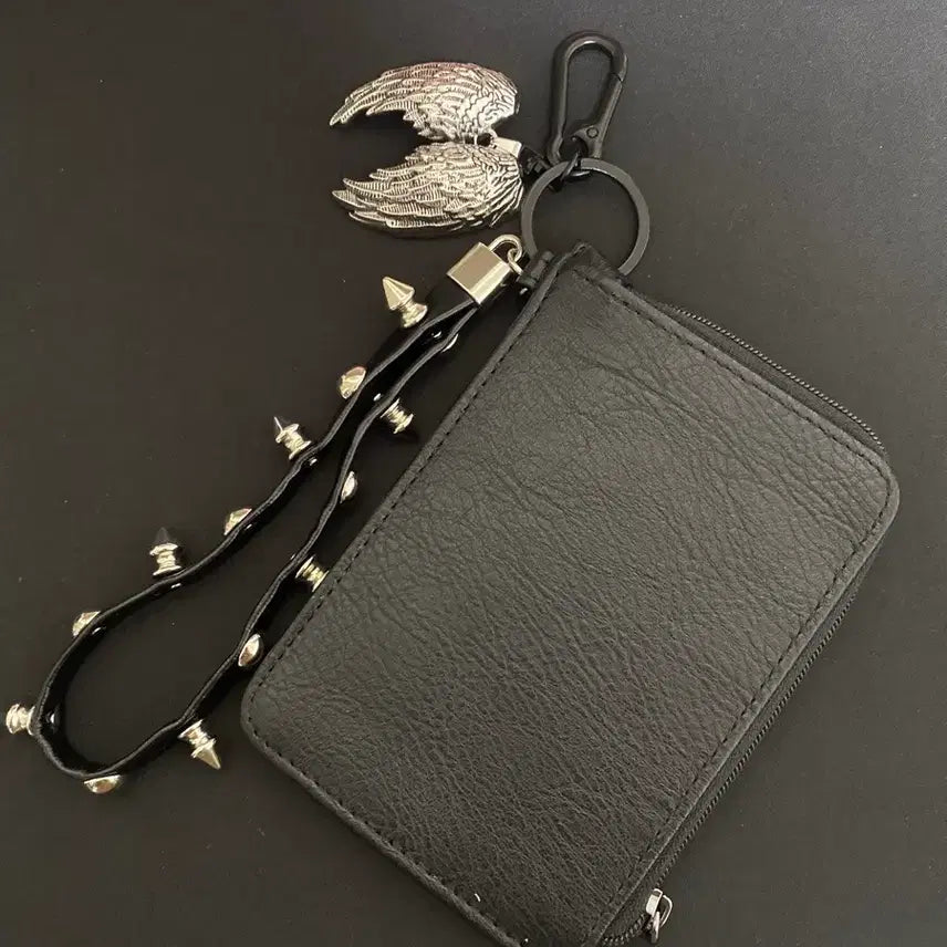 [BUNJANG] Wing Spike Strap Card Wallet Keychain / 윙 스파이크 스트랩 카드지갑 키체인