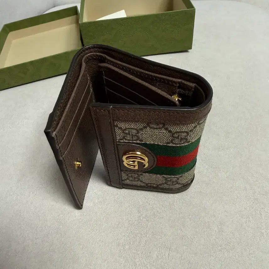[BUNJANG] Gucci Ophidia GG Supreme Tri-fold Wallet / 구찌 오피디아 GG 수프림 3단 반지갑 523174