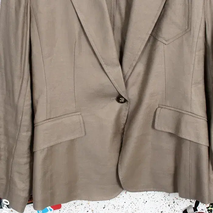 [BUNJANG] Cerruti 1881 Linen Blazer / 여성66 / 세루티1881 원버튼 린넨 정장자켓BR 11-21