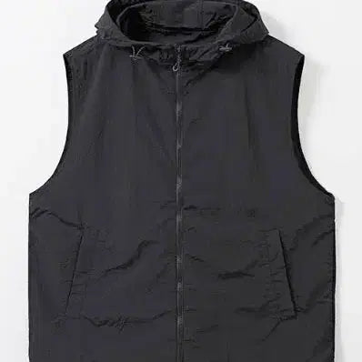[BUNJANG] SPAO Hooded Vest Windbreaker Black XL / SPAO 스파오 바람막이 후드 조끼 블랙 XL
