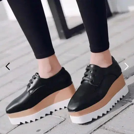 [BUNJANG] Oxford Platform Loafers - Black, Size 38 / 옥스포드 플랫폼 통굽 로퍼 - 블랙,38사이즈