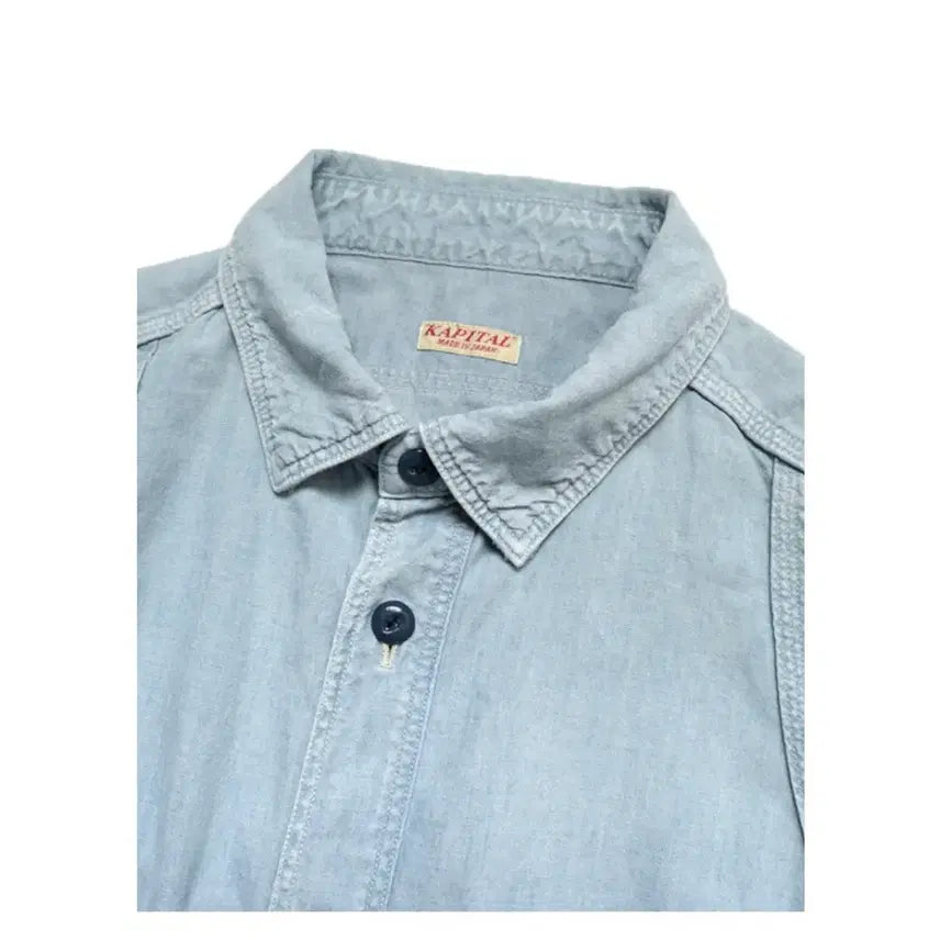 [BUNJANG] Kapital Chambray Damaged Work Shirt / Kapital 캐피탈 샴브레이 데미지드 워크 셔츠