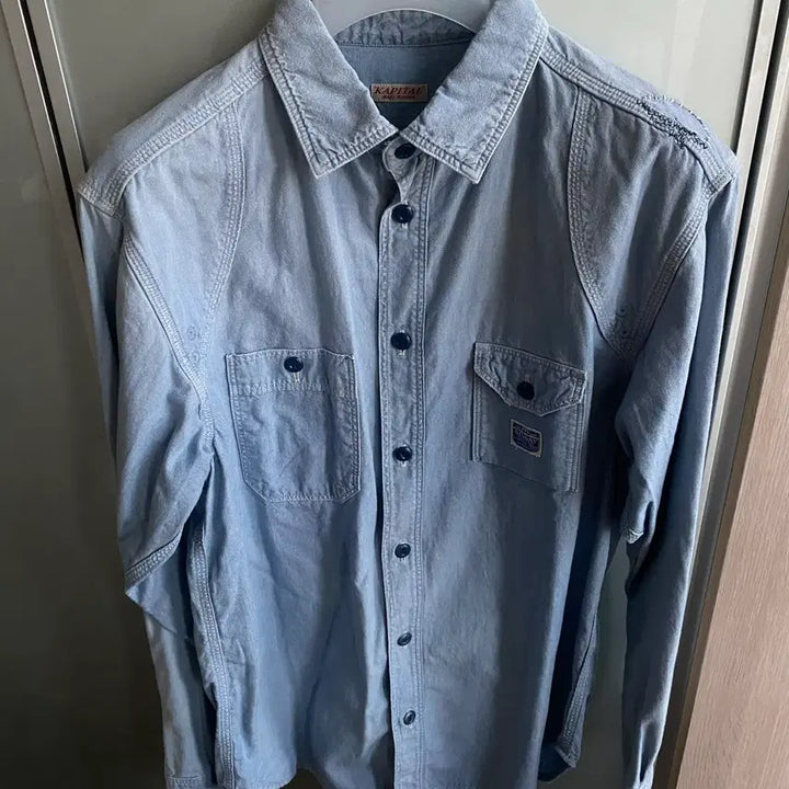 [BUNJANG] Kapital Chambray Damaged Work Shirt / Kapital 캐피탈 샴브레이 데미지드 워크 셔츠