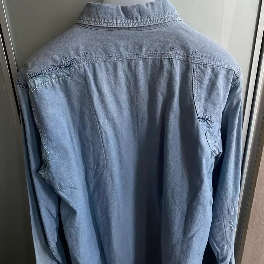 [BUNJANG] Kapital Chambray Damaged Work Shirt / Kapital 캐피탈 샴브레이 데미지드 워크 셔츠