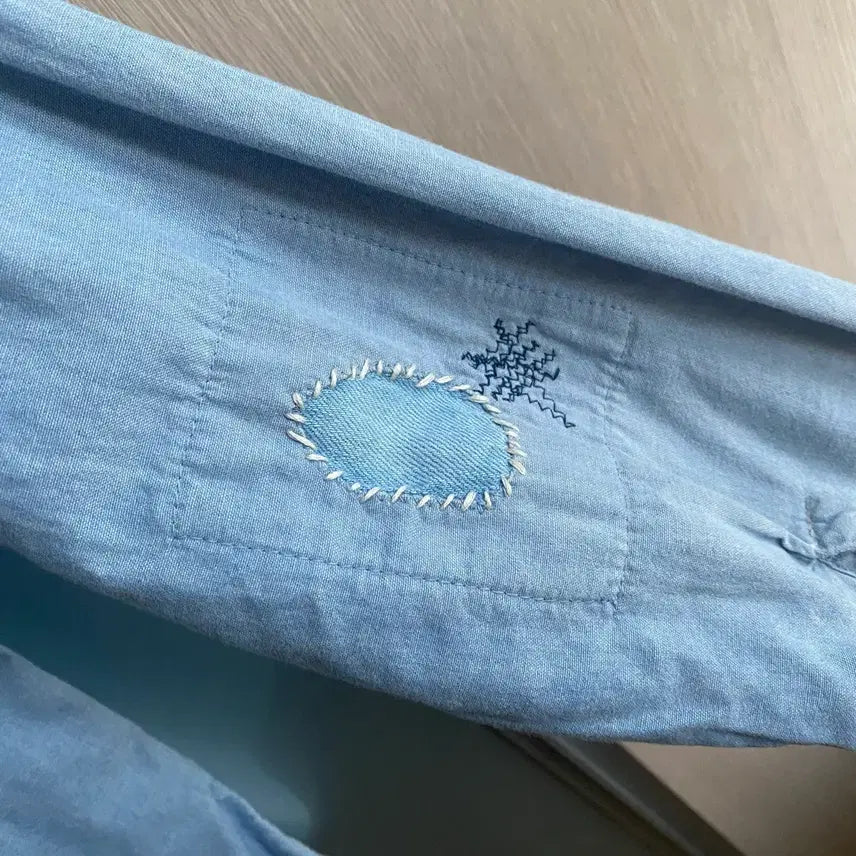 [BUNJANG] Kapital Chambray Damaged Work Shirt / Kapital 캐피탈 샴브레이 데미지드 워크 셔츠