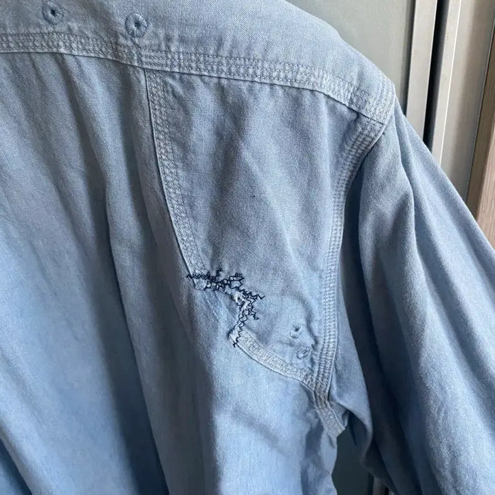 [BUNJANG] Kapital Chambray Damaged Work Shirt / Kapital 캐피탈 샴브레이 데미지드 워크 셔츠