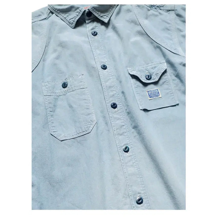 [BUNJANG] Kapital Chambray Damaged Work Shirt / Kapital 캐피탈 샴브레이 데미지드 워크 셔츠