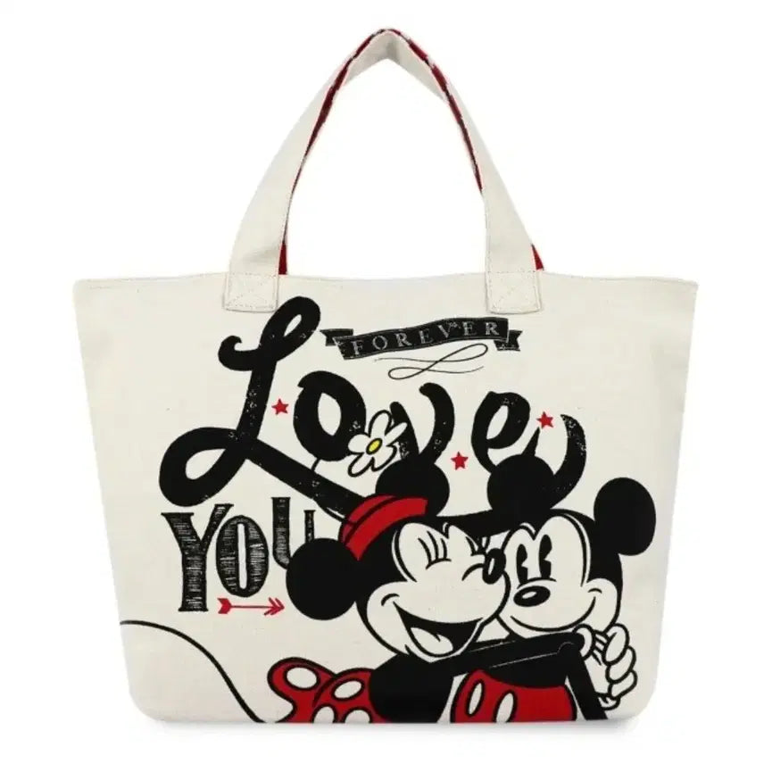 [BUNJANG] Disney Mickey &amp; Minnie Canvas Tote Bag / 디즈니 정품 미키 미니  캔버스 토트백 새상품