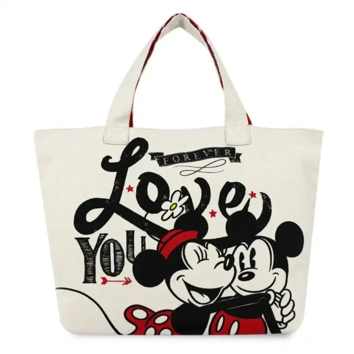 [BUNJANG] Disney Mickey &amp; Minnie Canvas Tote Bag / 디즈니 정품 미키 미니  캔버스 토트백 새상품