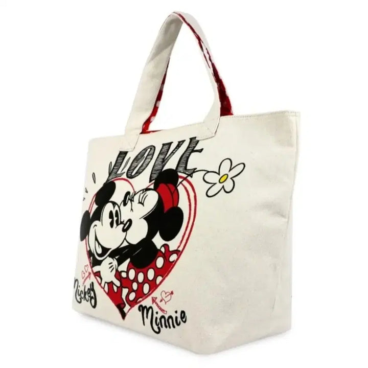 [BUNJANG] Disney Mickey &amp; Minnie Canvas Tote Bag / 디즈니 정품 미키 미니  캔버스 토트백 새상품
