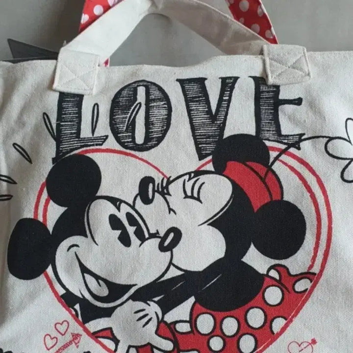 [BUNJANG] Disney Mickey &amp; Minnie Canvas Tote Bag / 디즈니 정품 미키 미니  캔버스 토트백 새상품
