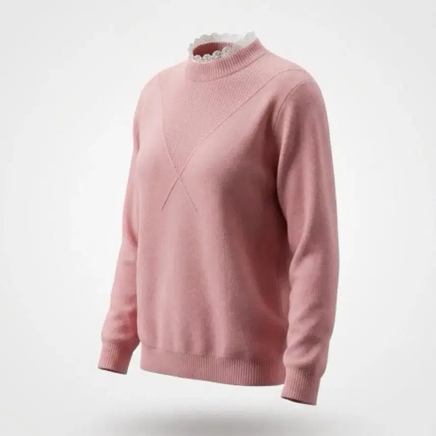 [BUNJANG] gwilim Lace Collar Long Sleeve Knit Top / 여성F / 텍새상품 gwilim 레이스카라 긴팔니트PK 11-22