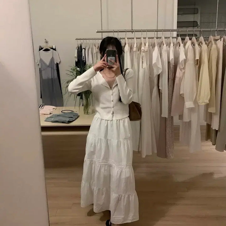 [BUNJANG] NuaNua Cotton Long Skirt / (오늘만할인/새상품)누아누아 코튼 캉캉 롱 스커트