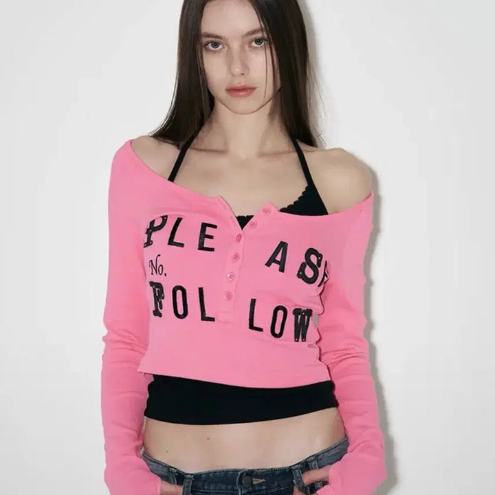 [BUNJANG] Please No Follow Megan Top Pink / 플리즈노팔로우 메간탑 핑크