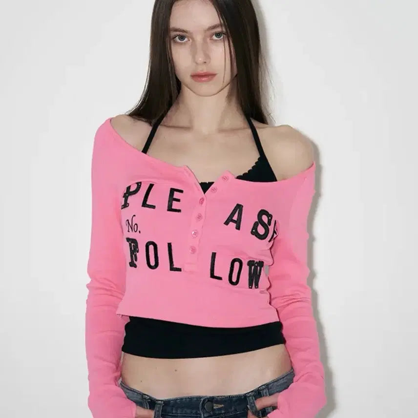 [BUNJANG] Please No Follow Megan Top Pink / 플리즈노팔로우 메간탑 핑크