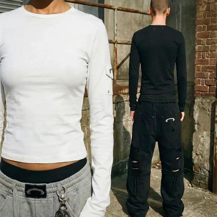 [BUNJANG] Badblood Pocket Long Sleeve V2 White / 배드블러드 포켓 롱 슬리브 V2 화이트
