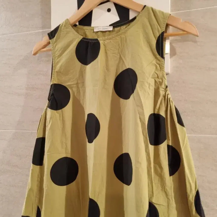 [SOLD OUT] 카키 블랙 도트~ A라인 롱 원피스