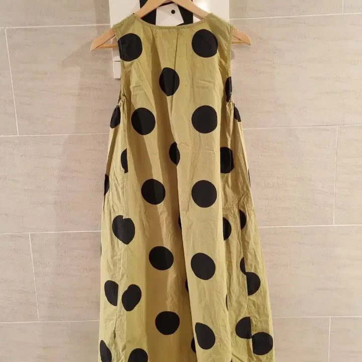 [SOLD OUT] 카키 블랙 도트~ A라인 롱 원피스