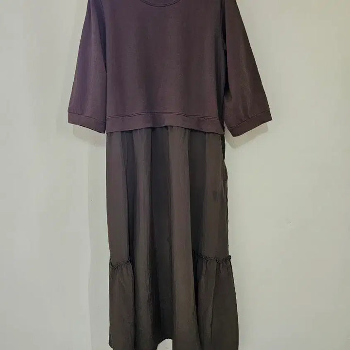 [BUNJANG] BREAL Layered Colorblock Long Dress / 브리엘 (BREAL) 프랑스브랜드 레이어드 배색 롱연피스 66. 상태좋음